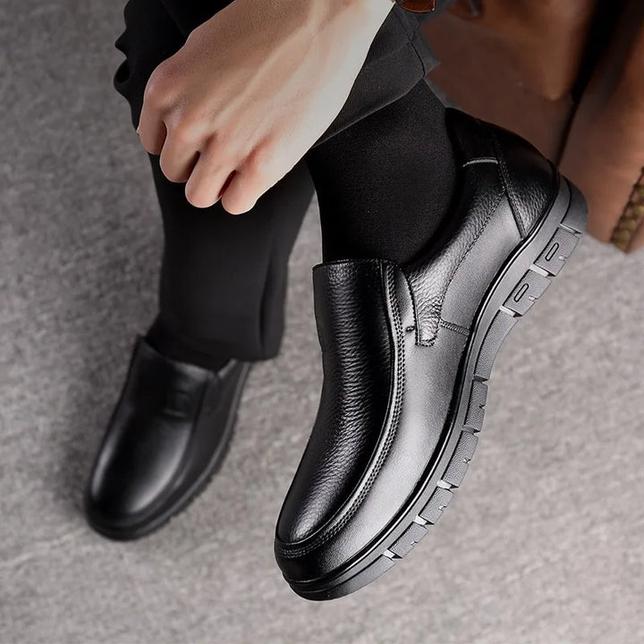 Genuine Leather Slip-On Loafers