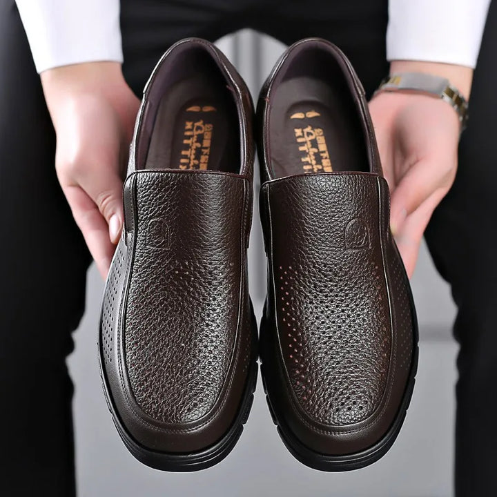 Genuine Leather Slip-On Loafers