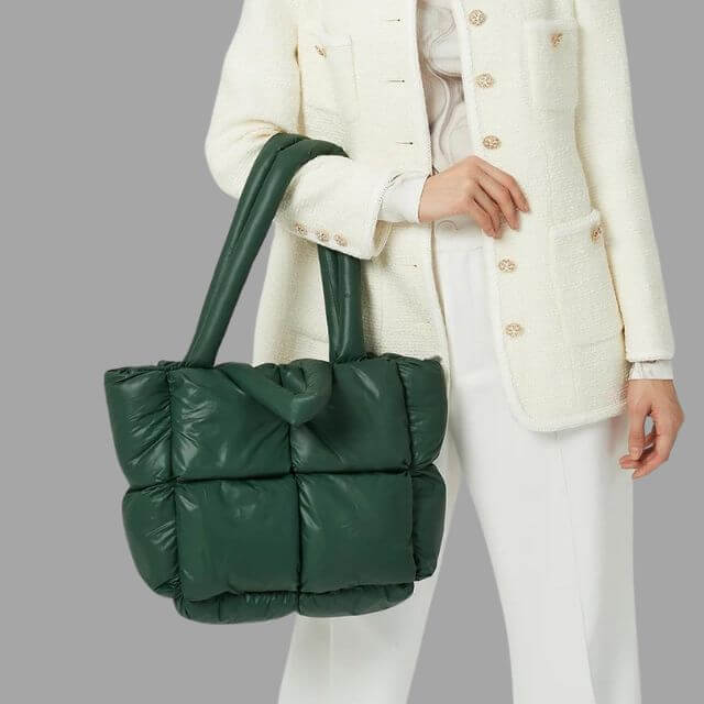 Metallic Puffer Tote Bag Designer Handbag