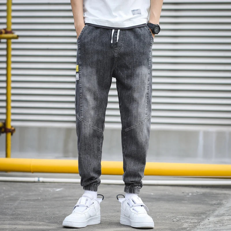 Harem Denim Cargo Jogger Pants