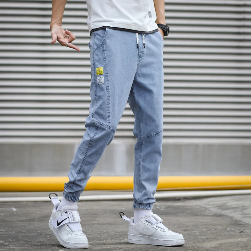 Harem Denim Cargo Jogger Pants