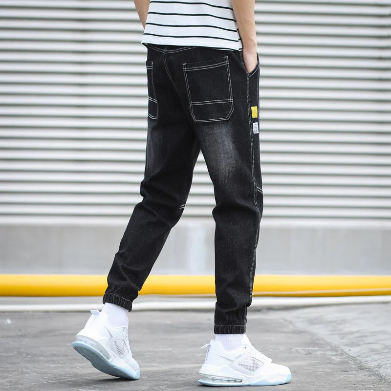 Harem Denim Cargo Jogger Pants
