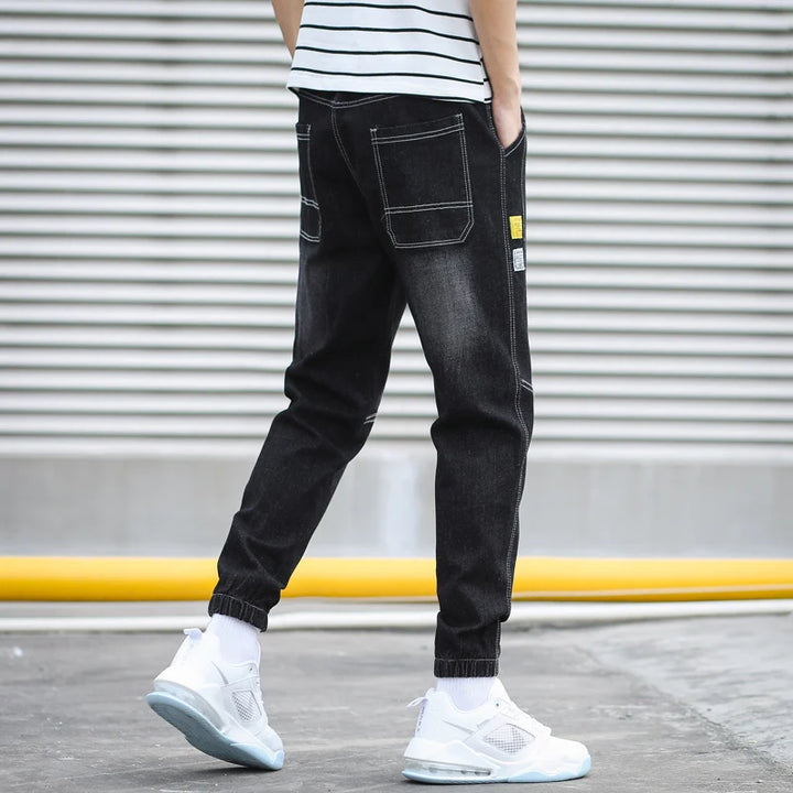 Harem Denim Cargo Jogger Pants