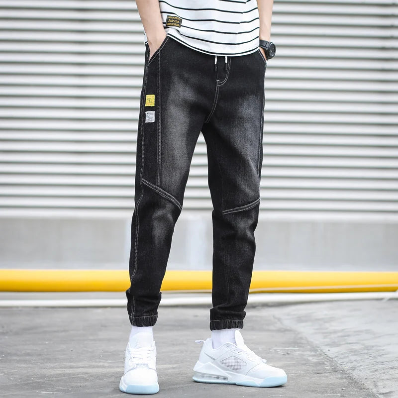 Harem Denim Cargo Jogger Pants