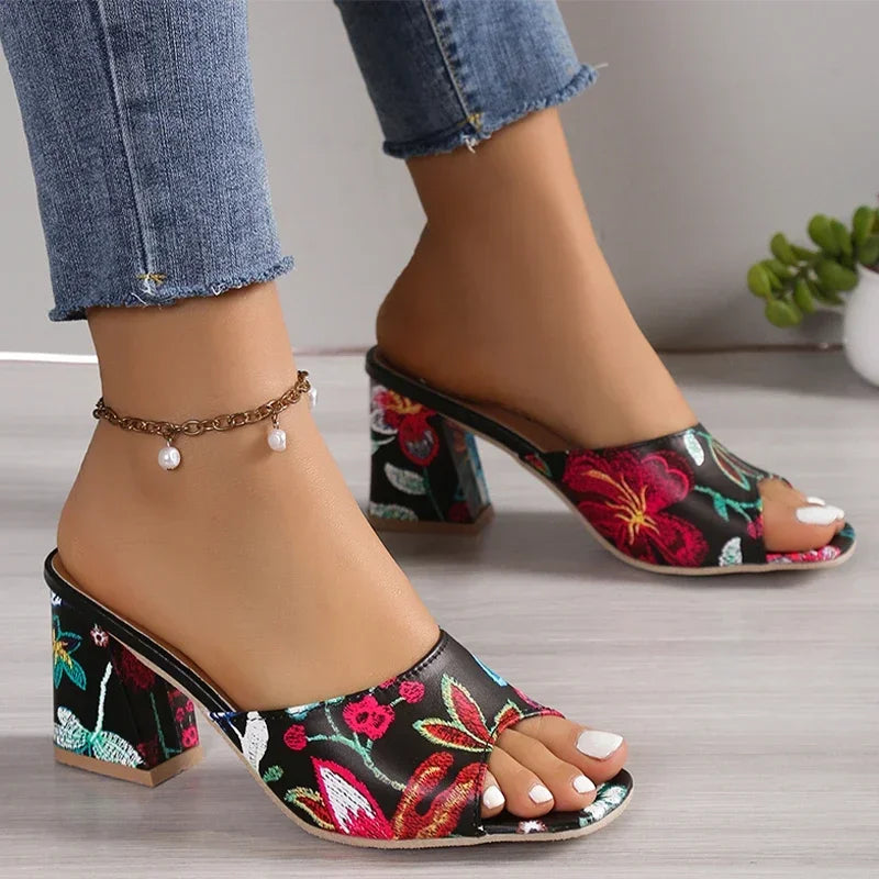 High Heel Slide Sandals Slingback Pump