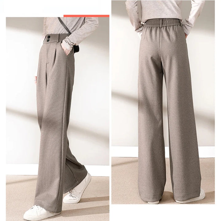 High-Waist Wool Wide Leg Trousers