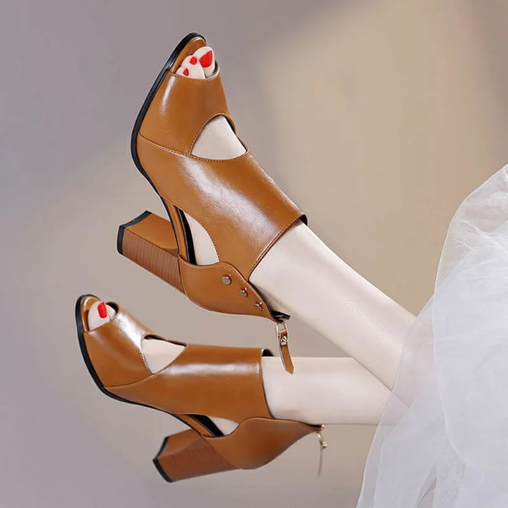 High Heel Peep Toe Summer Sandals