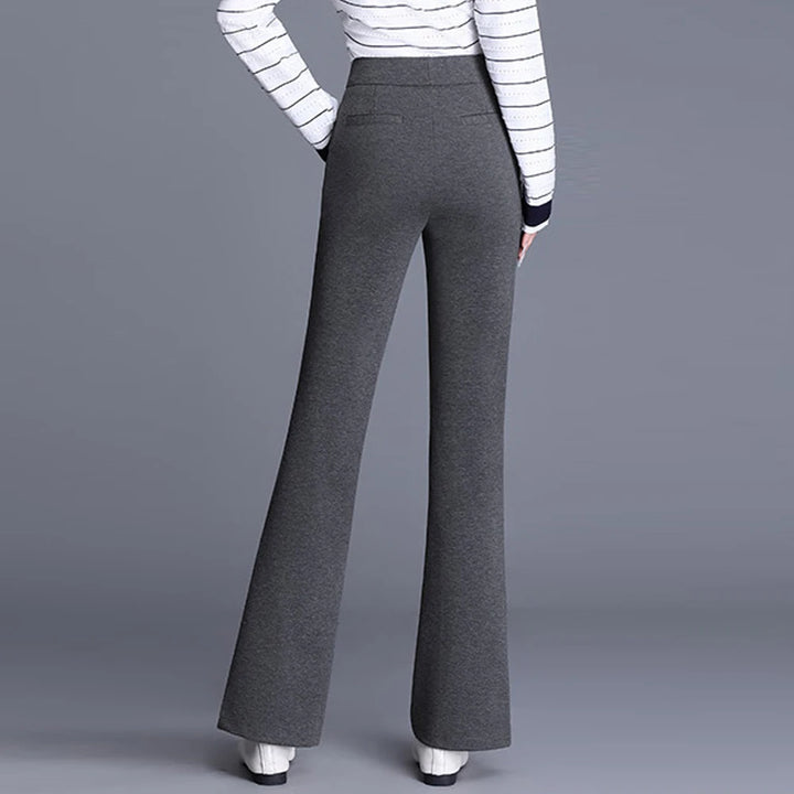 High Waist Flared Knit Trousers