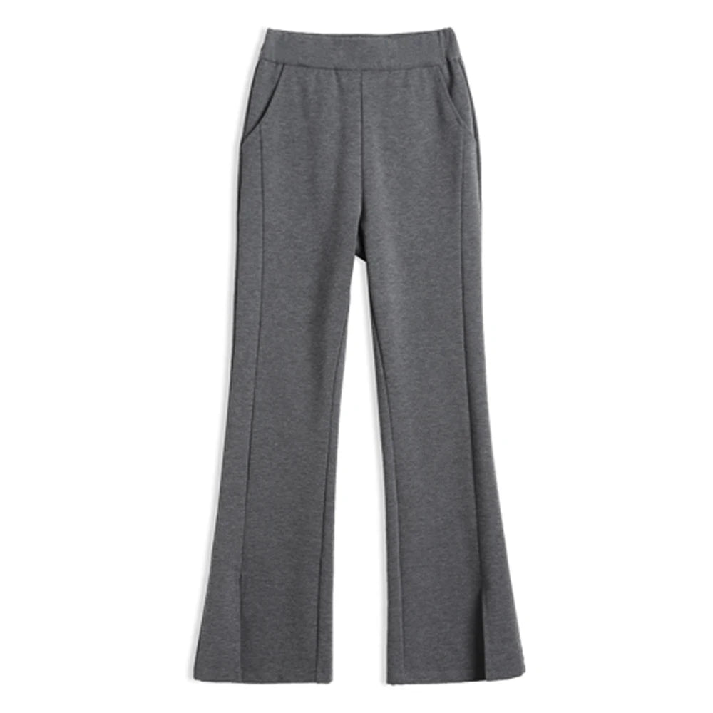 High Waist Flared Knit Trousers
