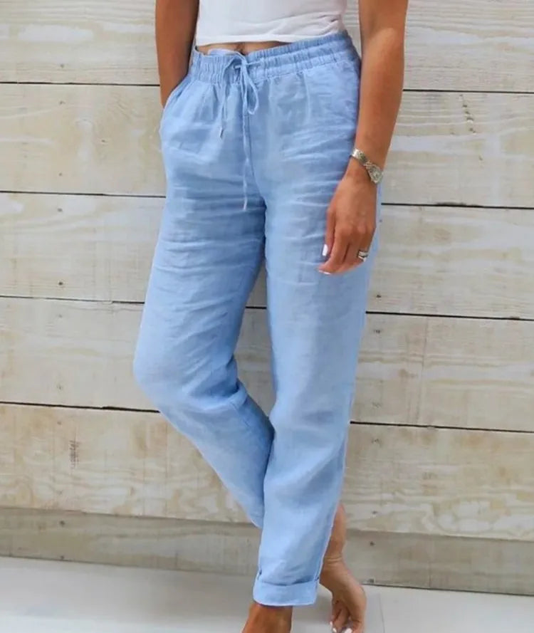 Women's Linen High Waist Summer Pants