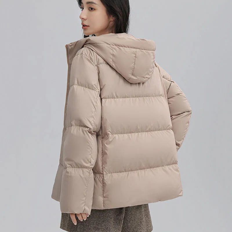 Hooded Down Winter Overcoat