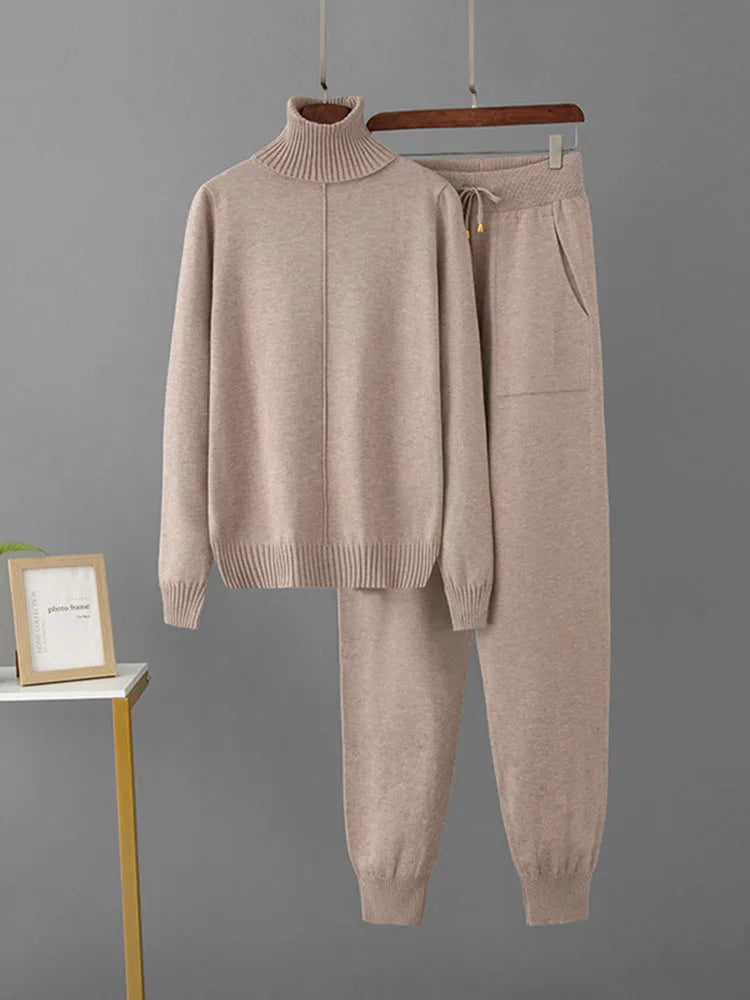 Knitted Turtleneck Lounge Set