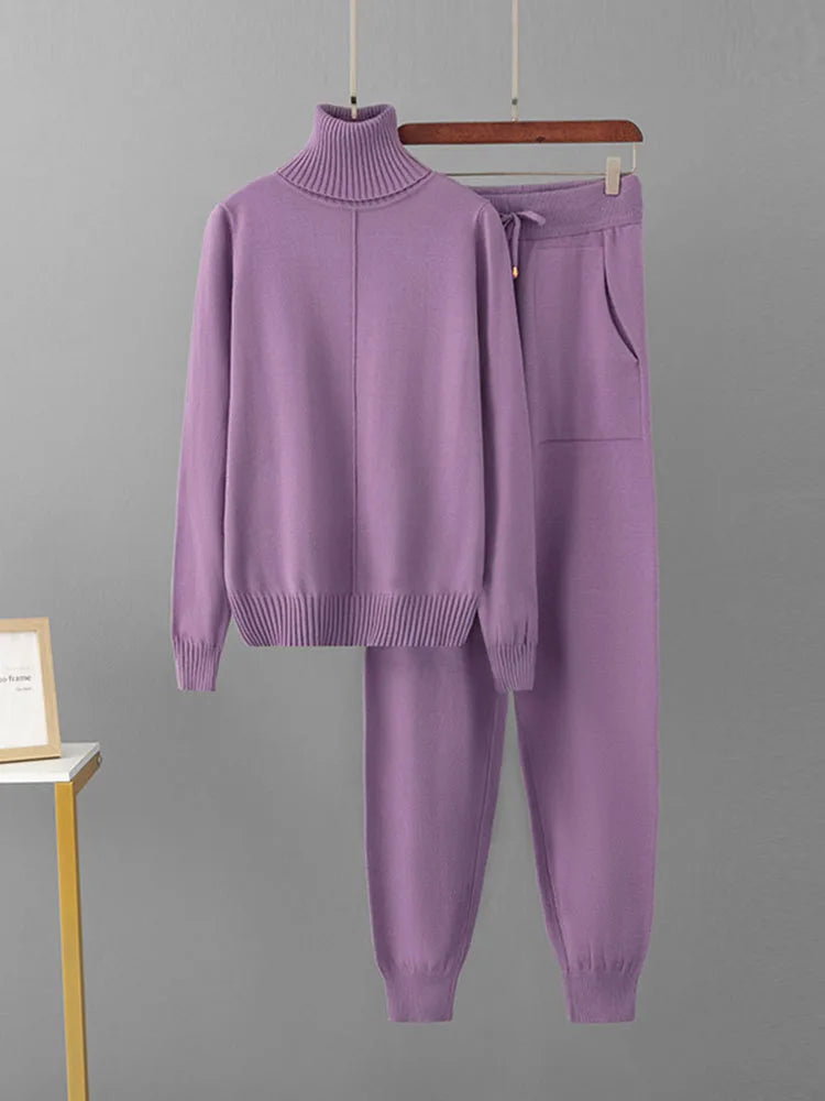 Knitted Turtleneck Lounge Set