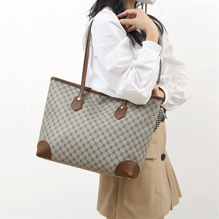 Large Retro Shoulder Tote Bag