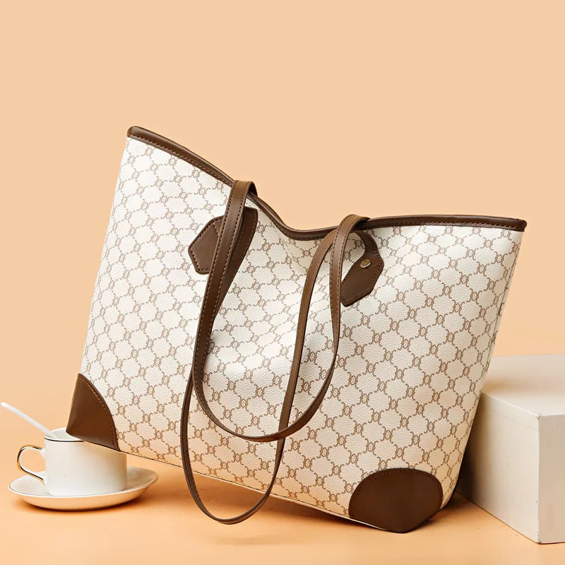 Large Retro Shoulder Tote Bag