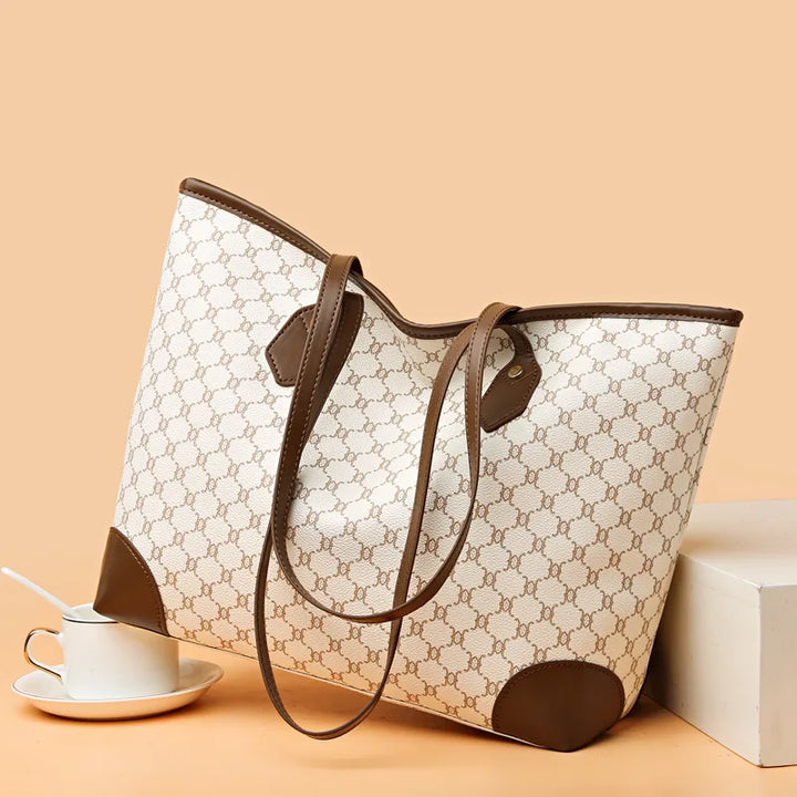 Large Retro Shoulder Tote Bag