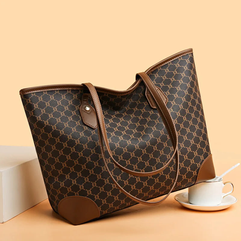 Large Retro Shoulder Tote Bag