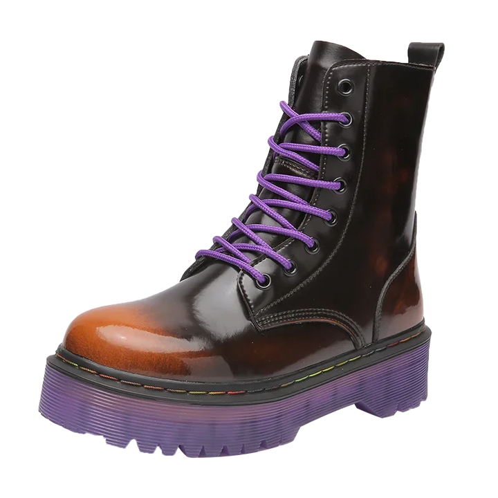 Leather Platform Ankle Boots