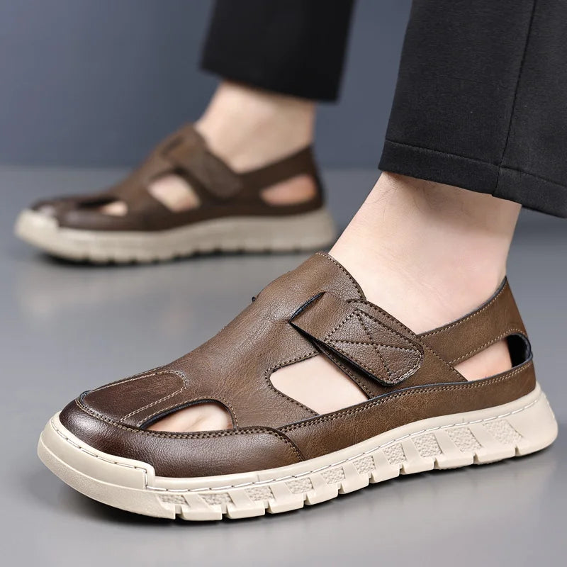 Leather Summer Sandals Breathable Casual Shoes