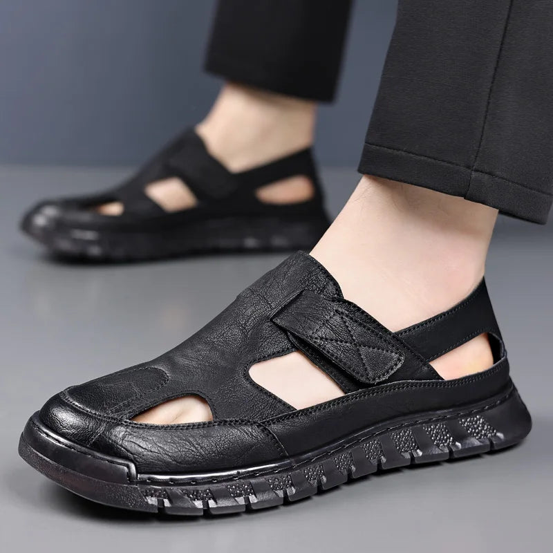Leather Summer Sandals Breathable Casual Shoes