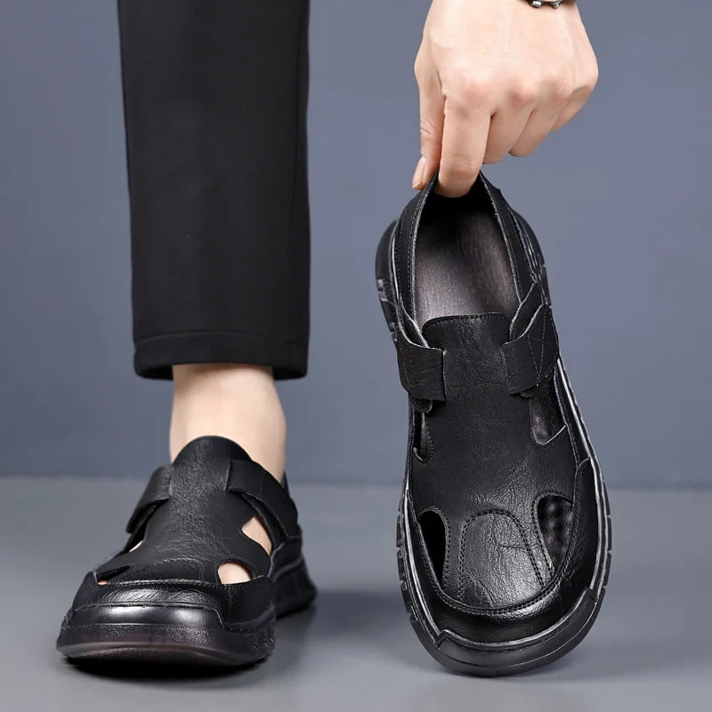 Leather Summer Sandals Breathable Casual Shoes