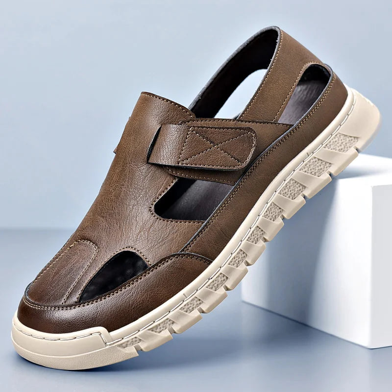 Leather Summer Sandals Breathable Casual Shoes