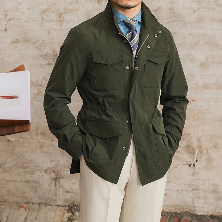 Lightweight Stand Collar Utility Jacket
