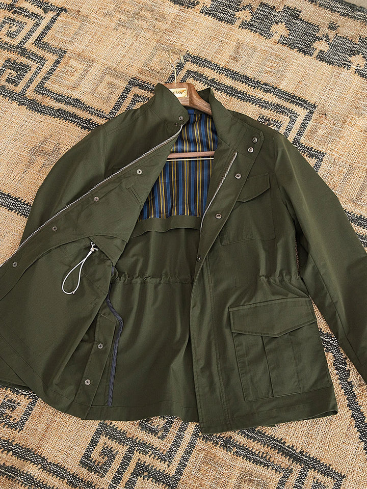 Lightweight Stand Collar Utility Jacket