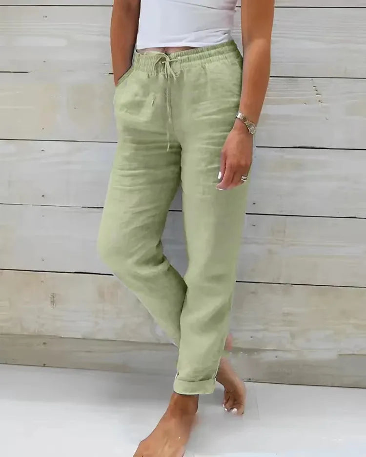 Women's Linen High Waist Summer Pants