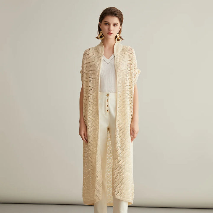 Linen Silk Long Knit Cardigan