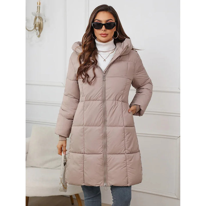 Long Hooded Puffer Jacket Down Fill