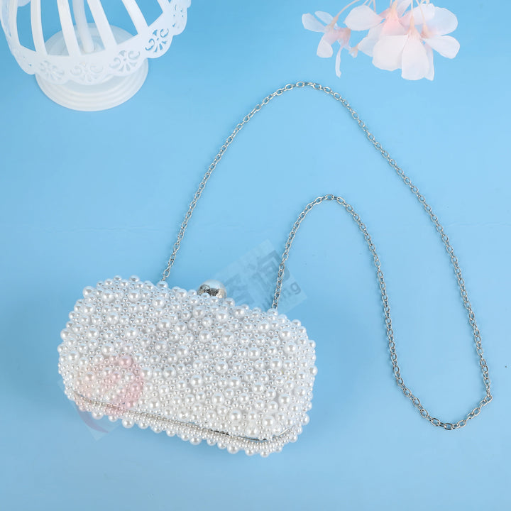 Luxury Beaded Pearl Clutch Bag