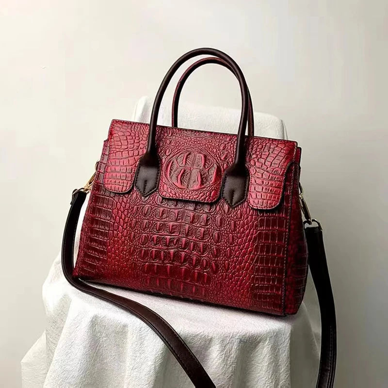 Luxury Crocodile Leather Designer Handbag