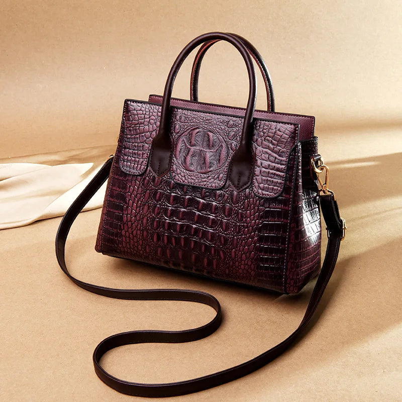 Luxury Crocodile Leather Designer Handbag