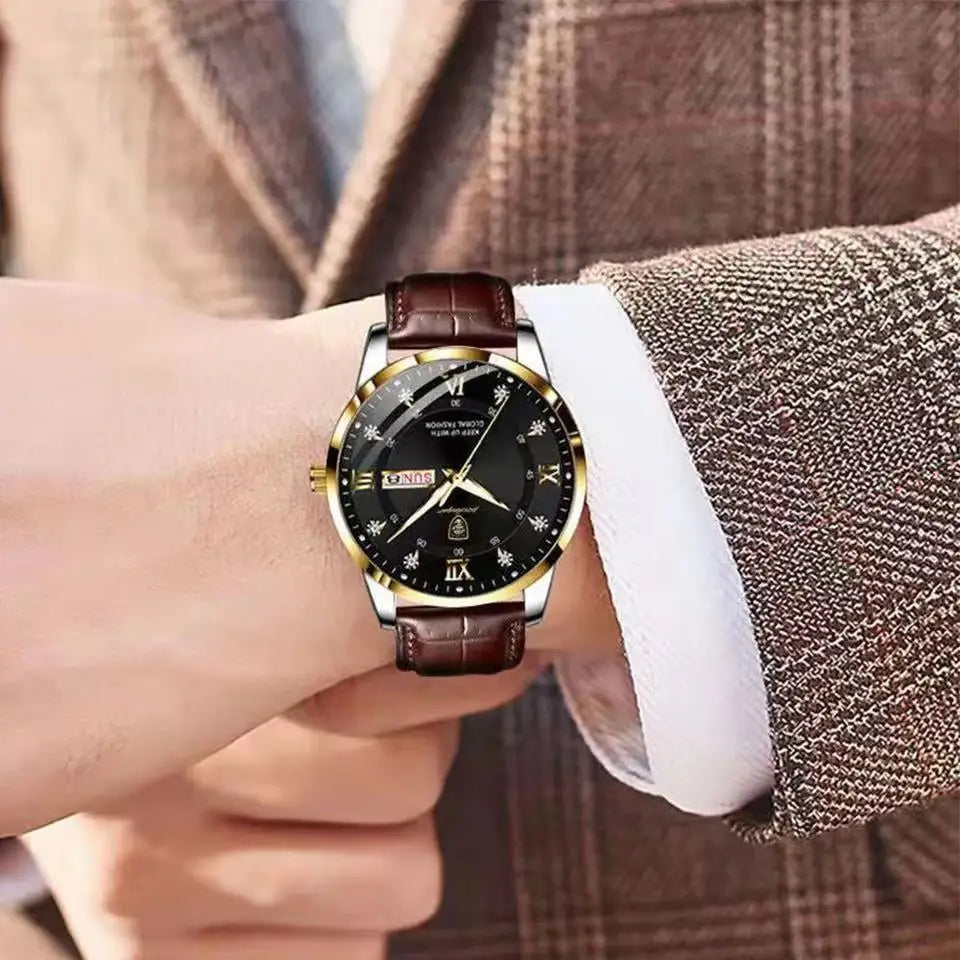 Luxury Waterproof Leather Quartz Watch