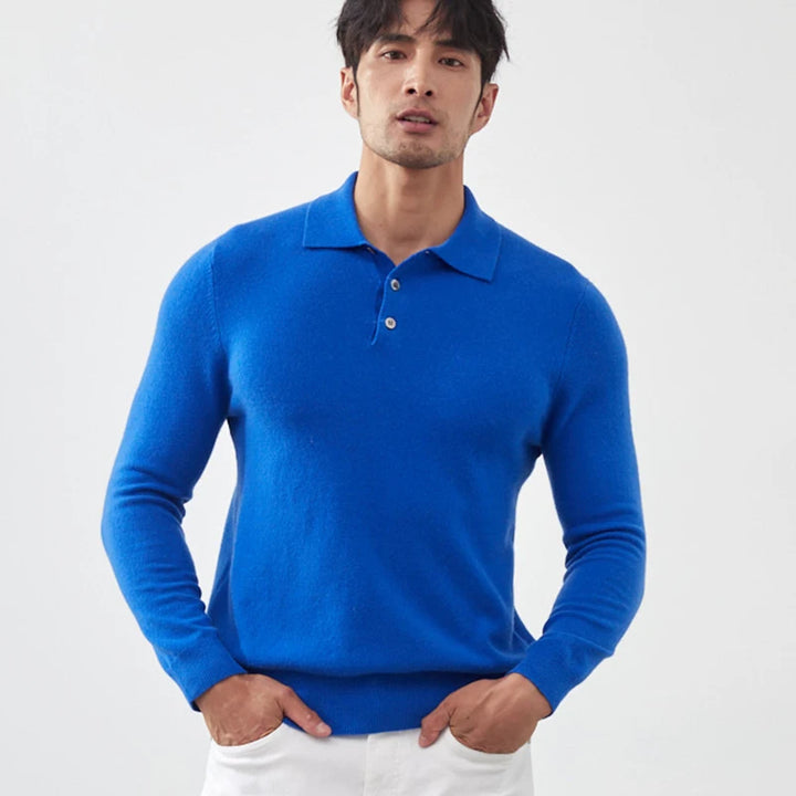 Men's Cashmere Polo Sweater