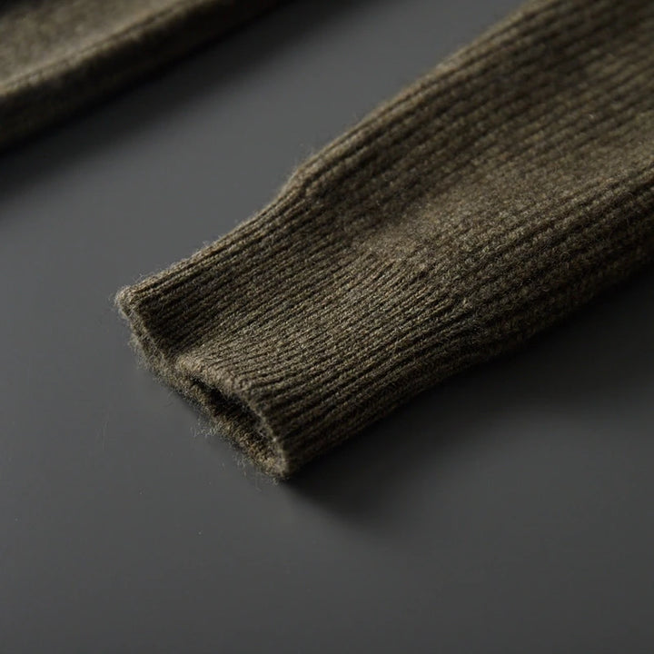 Men's 100% Cashmere High Collar Button Cardigan