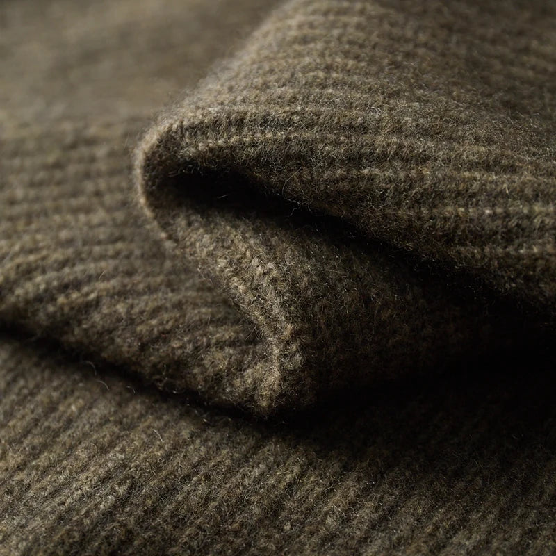 Men's 100% Cashmere High Collar Button Cardigan