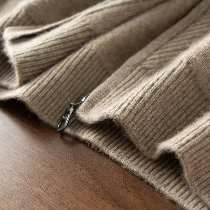 Men's 100% Cashmere Zip-Up Hooded Cardigan
