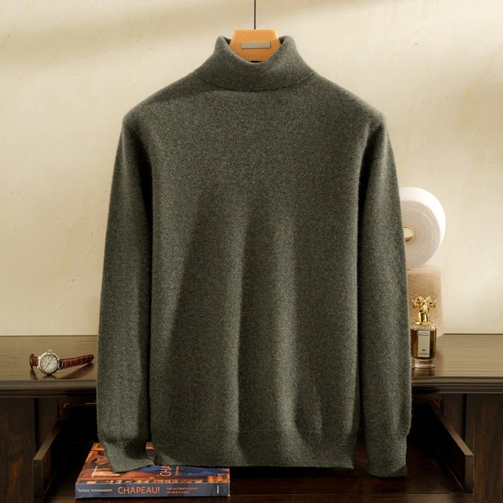 Men's 100% Goat Cashmere Slim-Fit Turtleneck Sweater