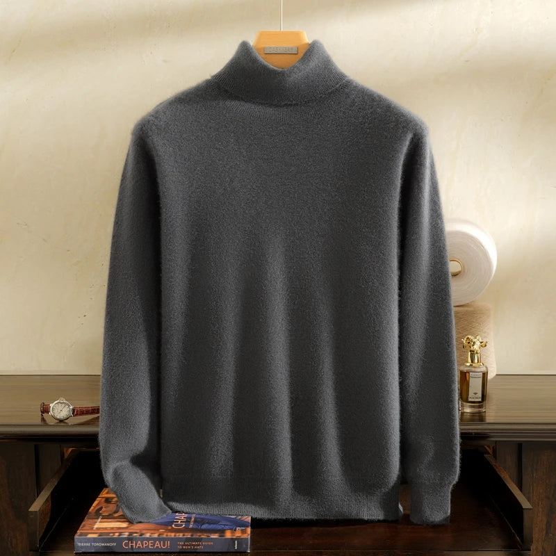 Men's 100% Goat Cashmere Slim-Fit Turtleneck Sweater