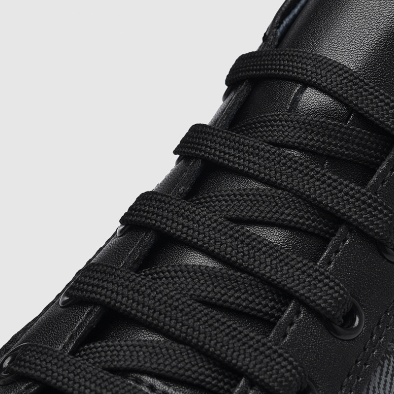 Men's Checkered Leather Low-Top Sneakers