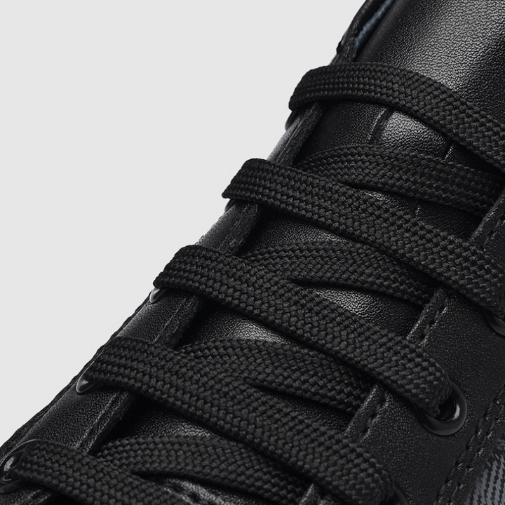 Men's Checkered Leather Low-Top Sneakers