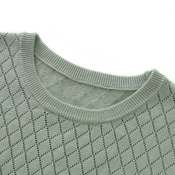 Men's Cotton Knit Lace-Up Pullover Tee