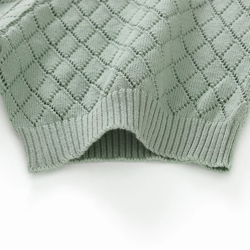 Men's Cotton Knit Lace-Up Pullover Tee