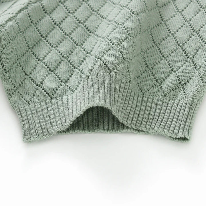 Men's Cotton Knit Lace-Up Pullover Tee