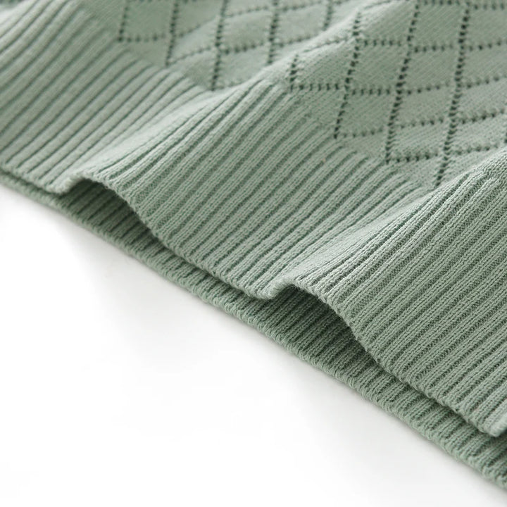 Men's Cotton Knit Lace-Up Pullover Tee