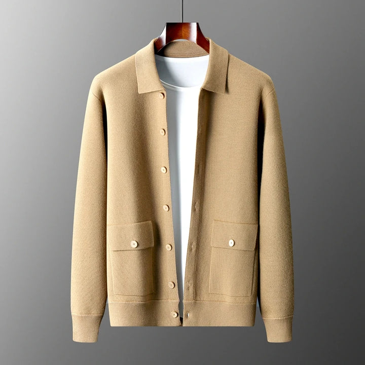 Men's Merino Wool Knit Cardigan Jacket