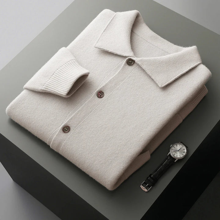 Men's Merino Wool Knit Cardigan Jacket