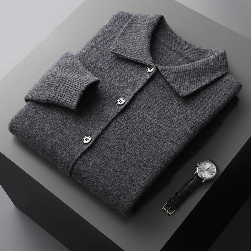 Men's Merino Wool Knit Cardigan Jacket